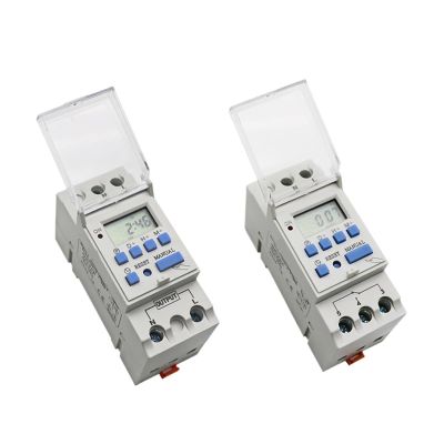 QZLIBEFUD 15A 30A Type Rail 2 Wire Weekly 7 Days Programmable Digital TIME Switch Relay Timer Control 12V 24V 48V 220V 230V(30A,1NO 220V AC DC)