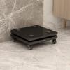 MIQXUAN Speaker Stands One Wooden Speaker Stands, Surround Sound Speaker Stands with Lockable and Fixed Universal Wheels, 360Rotation, for Home Theater Speakers (Size : 30x35cm) view 2