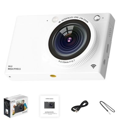Zunate Vintage 4K 60FPS Digital Camera, Retro 64MP Compact Camera - 28X Digital Zoom, Wire Less Connectivity, Vintage Retro Filters, Expandable 1/4 Inch Thread, MP3 Play