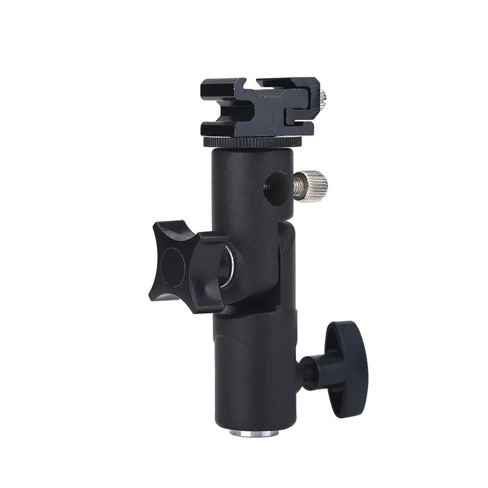 Camera Speedlite Mount, Aluminum Alloy E Type Flash Stand, Adjusted Hot Shoe Mount Adapters for Various Hot Shoe Flashes