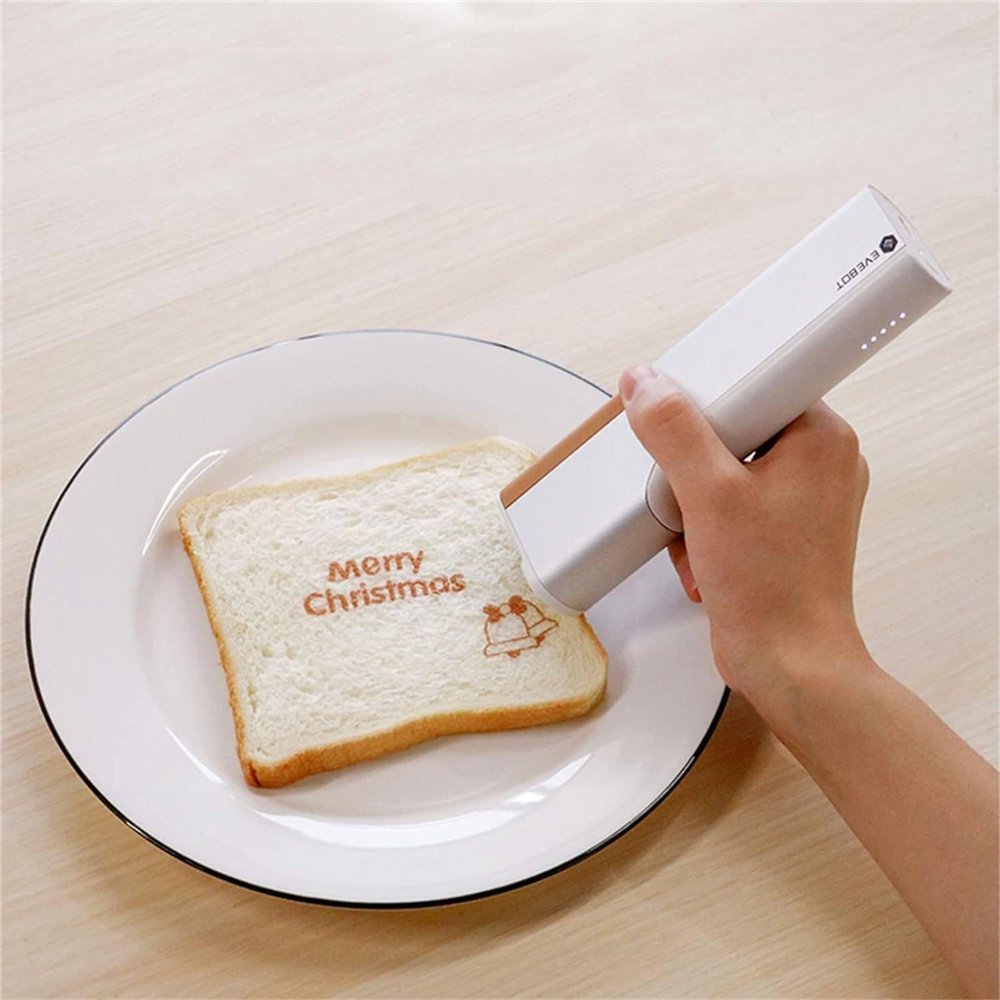 JYXYXSCP Handheld Food Printing Pen, Coffee Printer Latte Art, Portable Handheld Printer for Bread Cake Coffee Food Art Cooking (Brown)