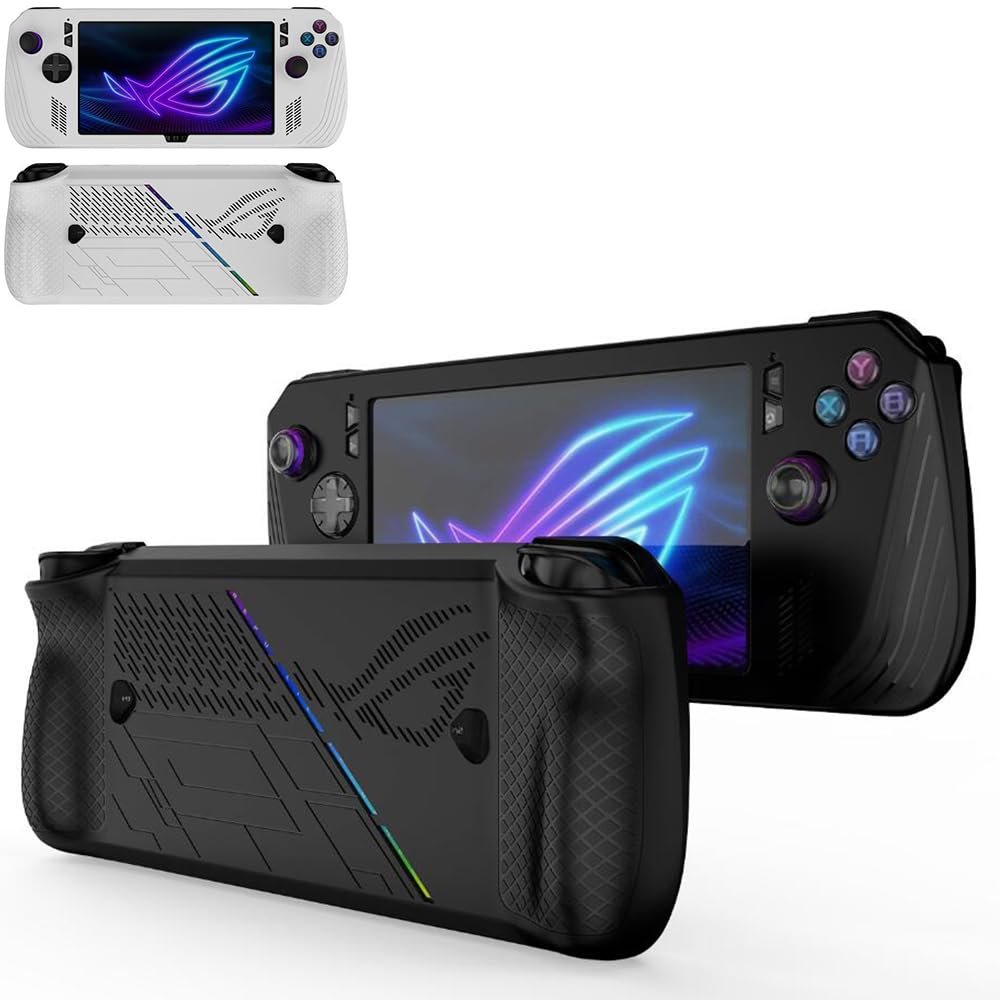 Coyktonty Protective Silicone Case for ASUS ROG Ally X Game Console Drop-Proof Case for ASUS Rog Ally X (White)