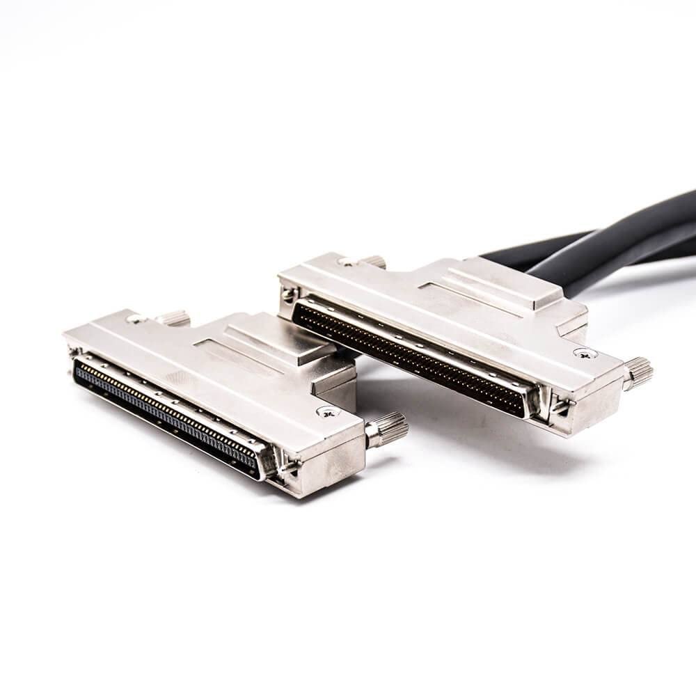 GXMRHWY SCSI Cable Assembly Straight 100pin Male HPDB to HPCN Male with Metal Shell Shielded Twisted Pair Cable Zinc Alloy Cable Length 5Meter