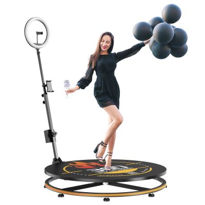 360 Photo Booth Machine for Parties, 22.5" Slow Motion Rotating Video Booth for 1-3 People Stand, RGB Strip Light Software APP Control 360 Photo Booth