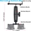 Aluminum Tablet Holder with Dual Suction Cup Base for Car/Boat Windshield, Tablet Stand Fits iPad Air 13" M2 (2024), iPad Pro 12.9" and other 4.7-15" Tablets, Mount on Window Bathroom Mirror view 3