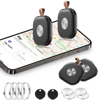 4-Pack Air Tracker Key Finder Works with Apple Find My (iOS Only), Black