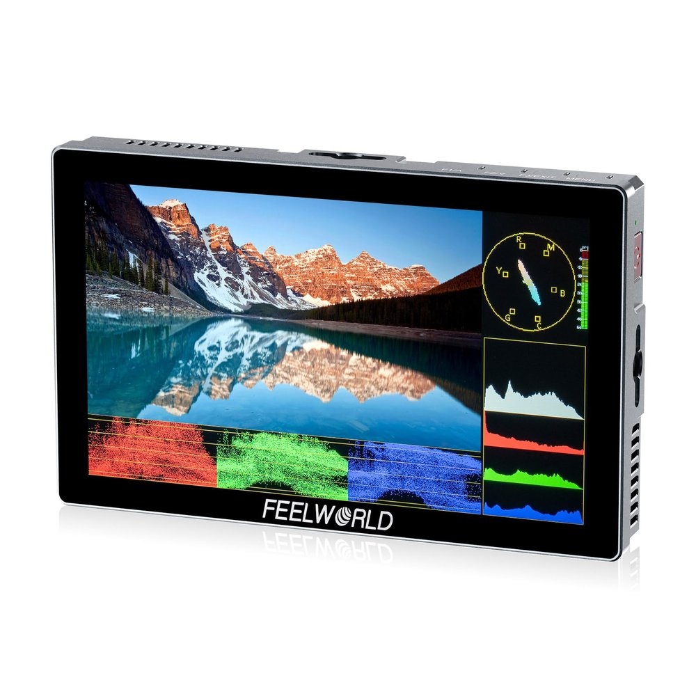 FEELWORLD P6X 5.5 inch 1000nit Aluminium Camera Field DSLR Monitor Touchscreen High Brightness Portable Waveform LUT HDR 4K HDMI Input and Output Weight 249g