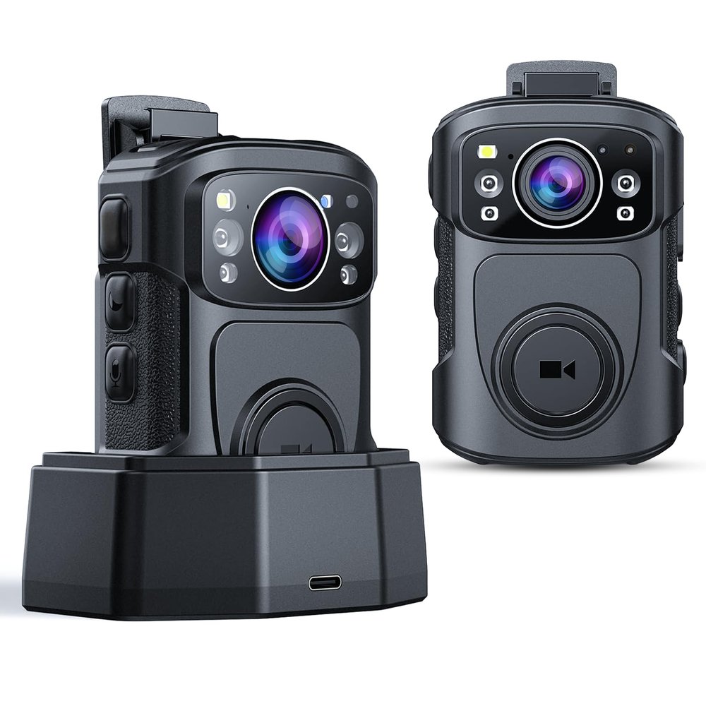 BOBLOV B4K5 4K Body Camera, 3400mAh IP68 Waterproof GPS Police 128GB Body Cams for 11Hrs(1080P Only) Video Record, Provide Charging Dock, Night Vision Video Camcorder for Personal, Guard Civilians