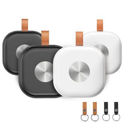 Air Tracker Tags, 4 Pack, Item Finder Work for Find My APP (iOS Only), Worldwide Tracker for Keys, Bags Luggage, Suitcases and Wallet, Black & White