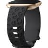 Odbeai Leopard Engraved Compatible with Fitbit Versa 4 Bands for Woman,for Versa 3/Sense 2/Sense Bands,Cute Fancy Soft Silicone Sport Waterproof Replacement Strap view 1