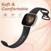 Odbeai Leopard Engraved Compatible with Fitbit Versa 4 Bands for Woman,for Versa 3/Sense 2/Sense Bands,Cute Fancy Soft Silicone Sport Waterproof Replacement Strap view 3
