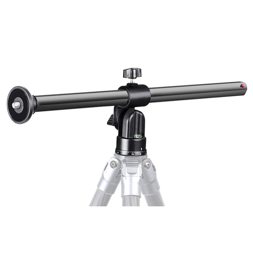 19in Arrow Arm for Tripod, Retractable Horizontal Center Column Tripod Boom Arm Support 360 Swivel Adjustment Wide Angle Shooting for Aerial Photography, Macro & Low Angle Shoot