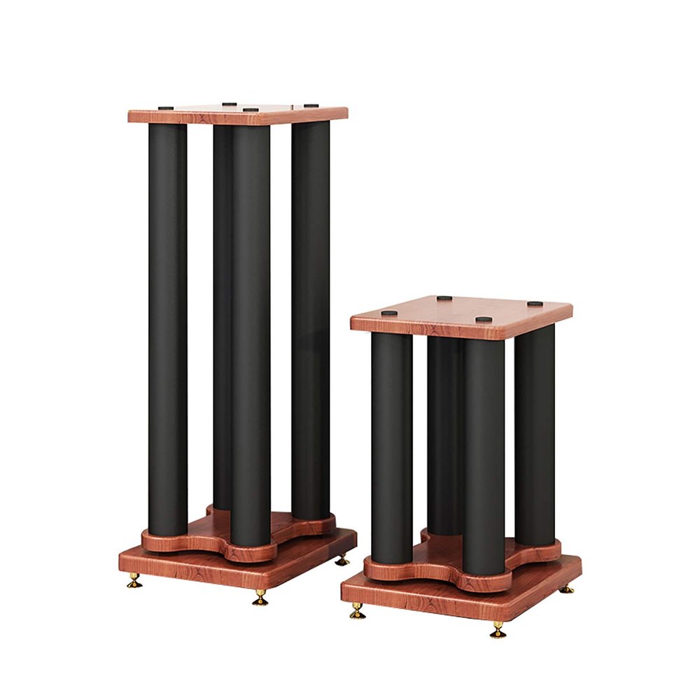 MIQXUAN Speaker Stands Speaker Stands,1 Pair Surround A Set of Wooden Double Base Brackets, for Bookshelf Speakers Up to 55 Lbs