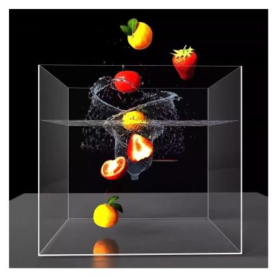 Creative Photography Tray, Transparent Acrylic Water Tank Photography Shallow Sink Photo Props Tray, Water Tank Display Box, Portable Food and Cosmetics Storage Box(50x20x40cm/19.7x7.9x15.7in)
