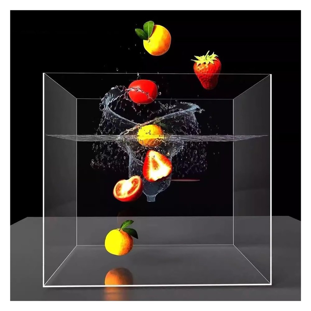 Creative Photography Tray, Transparent Acrylic Water Tank Photography Shallow Sink Photo Props Tray, Water Tank Display Box, Portable Food and Cosmetics Storage Box(50x20x40cm/19.7x7.9x15.7in)