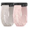 2 Pack Rose Floral Butterfly Engraved Bands for Garmin Vivoactive 5/3/3 Music/Venu/Venu 2 Plus/sq/sq 2/Forerunner 245/645/55 Silicone Elegant Replacement Women Wristbands, Light Pink/Starlight view 1