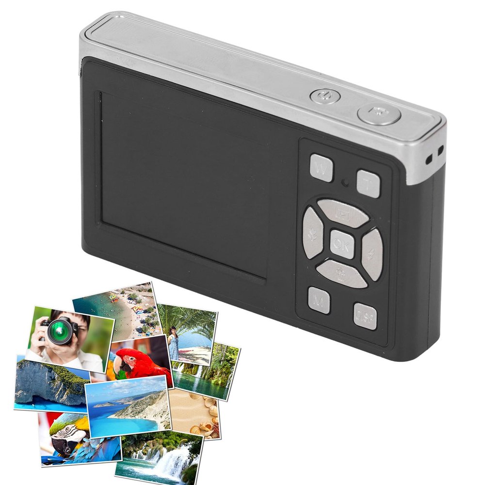 Digital Cameras, HD 1080P Camera, 50MP Autofocus Vintage Camera with 16X Zoom Anti Shake, 2.2 Inch Screen Compact Digital Camera Support Video and Photo Transfer (Black)