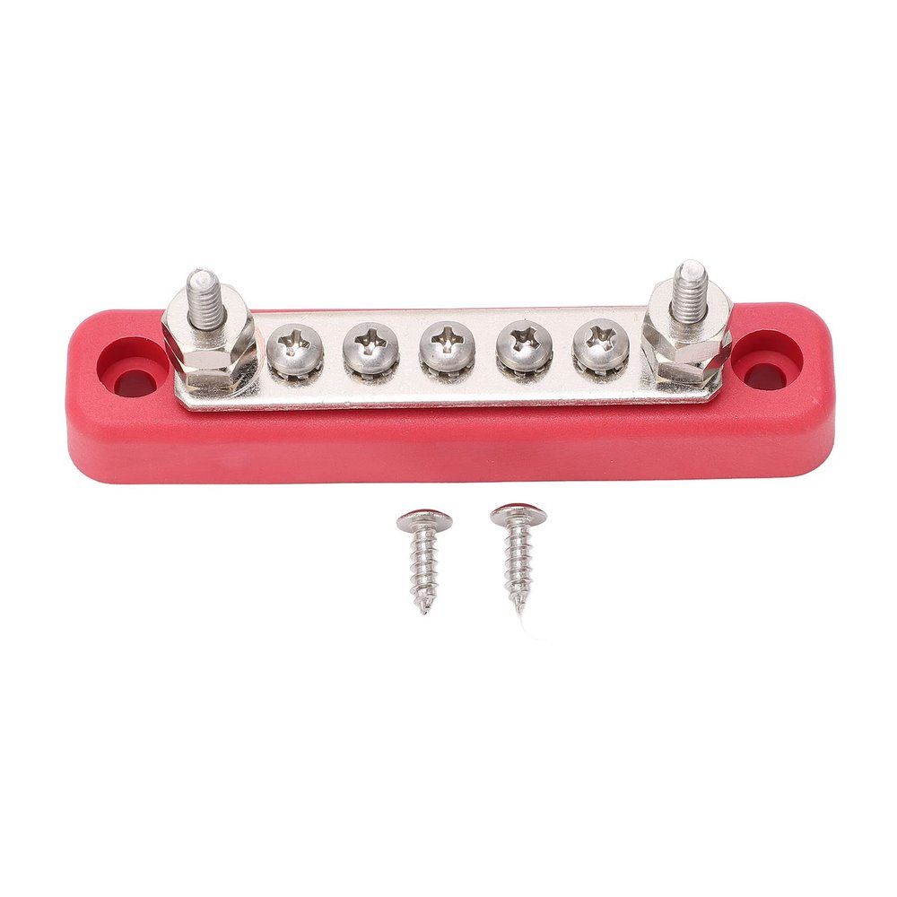 5 Terminal Distribution Block Busbar, Circuit Modification Busbar Connection, Wire Terminal Block for Circuit Modification 48VDC 100A High Current