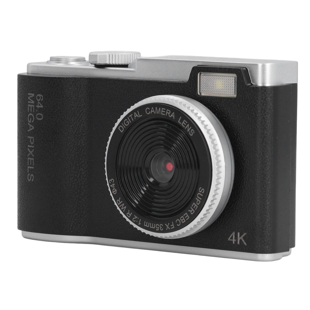 Asixxsix Digital Camera, 48MP 1080P 2.4 Inch Screen 16x Digital Zoom Autofocus Anti Shake Point and Shoot Camera with Fill Light, Selfie, Timestamp, Filters Rechargable Vlogging Camera