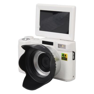 Digital Camera for Photography, 4K 48MP Vlogging Camera with 3inch Flip Screen, 16X Zoom Anti Shake and Face Beautifying Function, Autofocus Camera, Travel Camera (White)