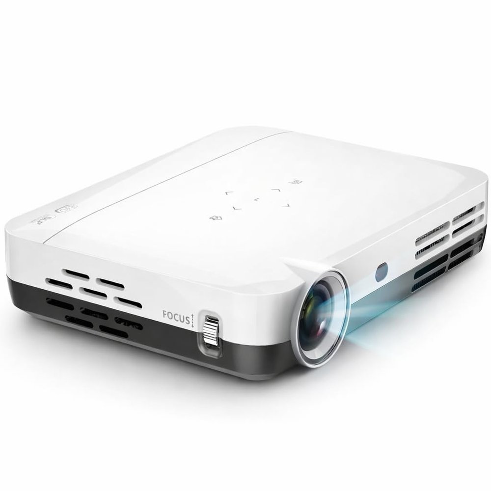 Boss S7 4K Projector  7000 Lumens, 3D Android Smart Projector - 3840x2160 Resolution, Free Projector Screen, Free mount, 300" Display, Bluetooth & Wi-Fi  Home Theater