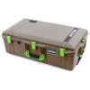 Pelican Air 1615 Case by ColorCase - Dark Desert Dirt - Large Size Waterproof Case TrekPak Divider Kit & Computer Pouch Lid Organizer - Lime Green Handles & Latches view 2