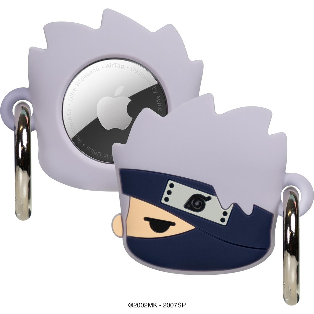 iFace Naruto Shippuden Anime Figure Case [Compatible with Apple AirTag]  Silicone Protective Keychain Cover [Carabiner Clip Included]  Kakashi