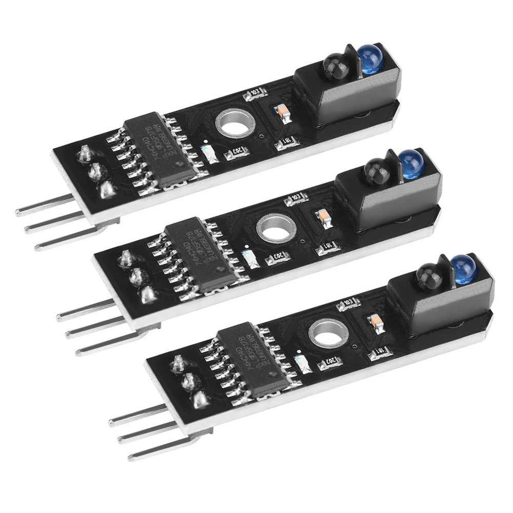 Infrared Reflection Sensor with 3pcs 1-Channel Tracking Sensor Modules, Detection Reflecting Range 1mm~25mm, Output Form: Digital (0 and 1) for Electricity Meter and Fax