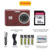 KODAK PIXPRO FZ45 16MP Digital Camera with 4X Optical Zoom 27mm Wide Angle and 2.7" LCD Screen Bundle with 32GB SD Memory Card, AA Batteries (4 Pack), Lens Cleaning Cloth (Red) view 2