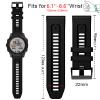 Abanen Quick Fit 22mm Leather Watch Bands for Garmin Fenix 8 47mm / epix Pro 47mm/ Instinct 3 45mm, Soft Leather with Silicone Lining Sweatproof Wrist Strap for Fenix 7/6/5 (Black) view 4