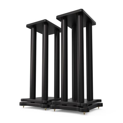 MIQXUAN Speaker Stands Bookshelf Speaker Stand, Floor Speaker StandsWith Double Layer Wooden Platform Base, for Satellite & Bookshelf Speakers (Size : 60cm)