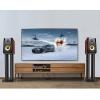 MIQXUAN Speaker Stands Bookshelf Speaker Stand, Floor Speaker StandsWith Double Layer Wooden Platform Base, for Satellite & Bookshelf Speakers (Size : 60cm) view 3