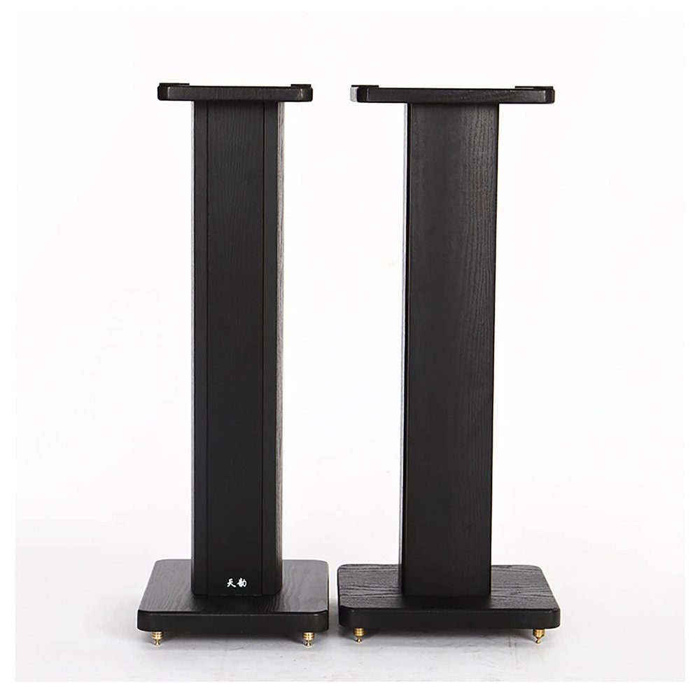 MIQXUAN Speaker Stands Wood Speaker Stands, Bookshelf Floor Speaker Stand with Sand Filling Tuning Function, for Surround Sound and Book Shelf Speakers (Size : 15cm)