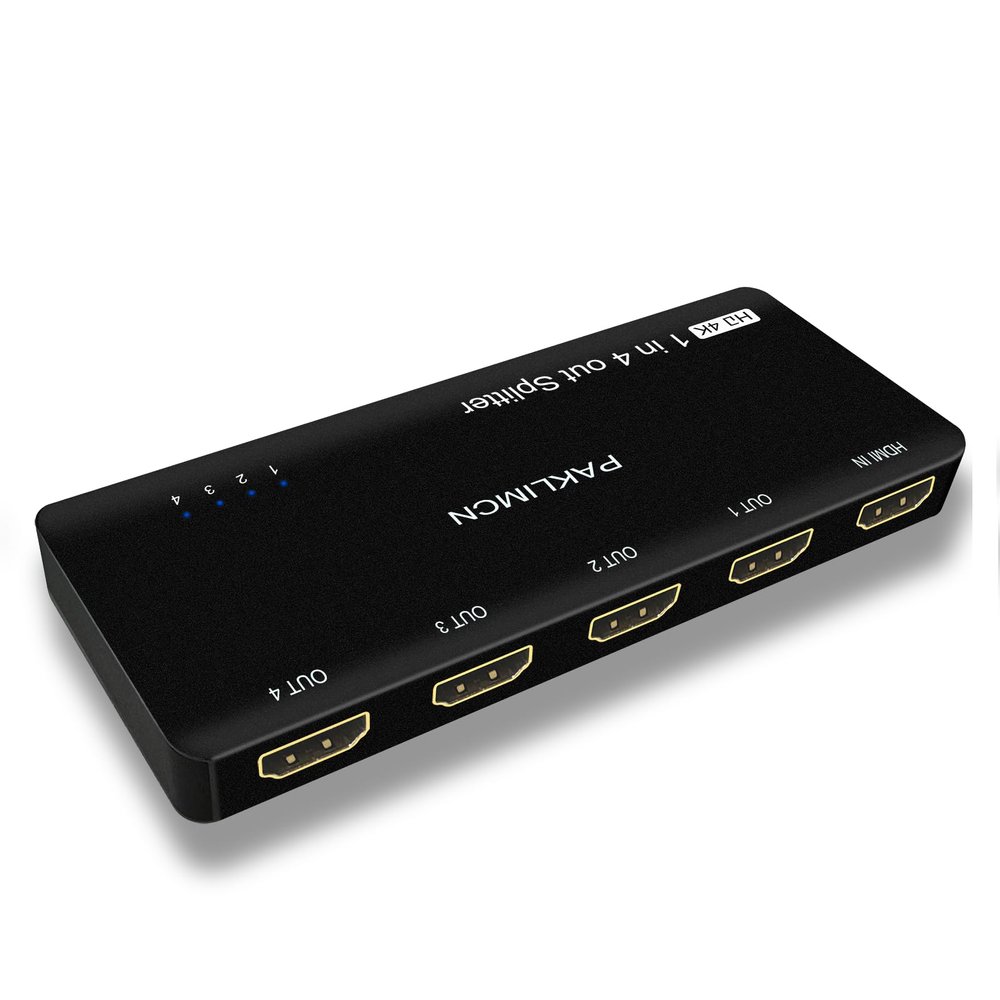 4K 60Hz HDMI Splitter 1x4, 1 in 4 Out HDMI Duplicator/Switcher, 4Kx2K 30Hz 4:4:4 & 60Hz 4:2:0, HDR Compatible for Fire Stick, PS5, Xbox Series X, PC, Home Theater, Not A Switch(4K 1in4 Out)