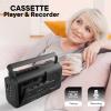 KUEPHOM Portable Cassette Tape Player Recorder,Boombox Radios Convert AM/FM and MP3 to Tapes,Builtin Microphone for Voice Recording,Play TF/USB with Earphone Jack,Battery Operated or AC Powered view 2
