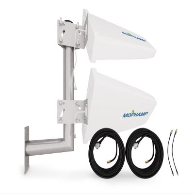 MIMO 2x2 External 4G LTE/5G Log Periodic Antenna 698-3800 MHz 10dBi Works with Hotspots, Routers, Gateways SMA TS9 Ports | L-Mount Included
