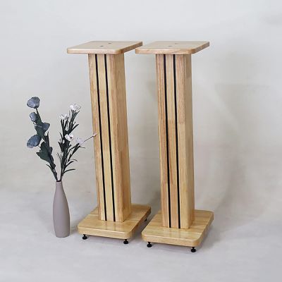 MIQXUAN Speaker Stands A Pair of Solid Wood Speaker Stands, for Home-Cinema HiFi Desktop and Satellite Speakers Monitor Stands, Includes Rubber Anti-Vibration Pad & Carpet Spikes (Size : 40cm)