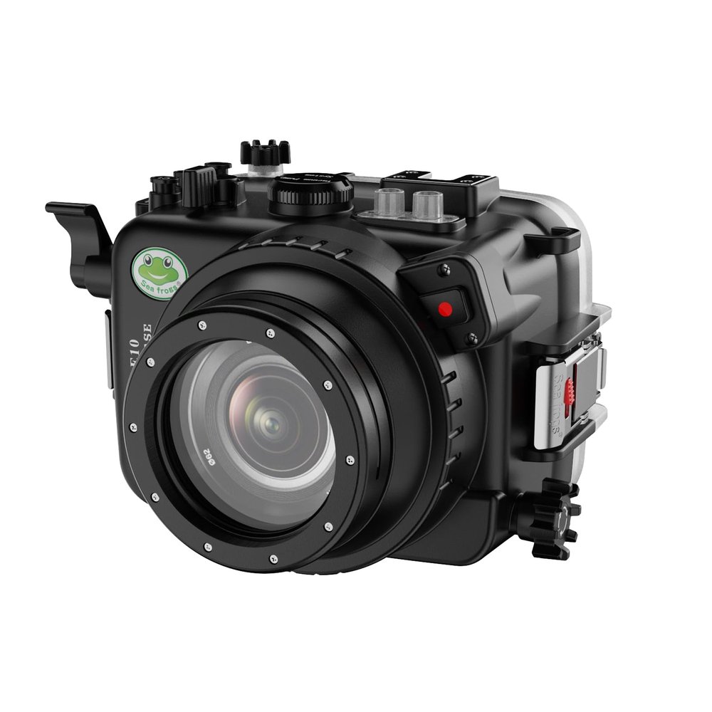 Sea frogs Camera Housing Compatible with Sony ZV-E10 with FE 90mm F2.8 G OSS Lens,Waterproof IPX8 Rated, 40m/130ft Depth Protection Underwater Camera Case, Ideal for Diving, Surfing, Rowing