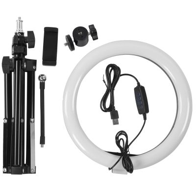 10 Inches Dimmable Led Ring Light Photography Fill Light, Ring Light with Stand and Phone Holder Live Ring Light with Tripods for Makeup Video Studio