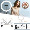 10 Inches Dimmable Led Ring Light Photography Fill Light, Ring Light with Stand and Phone Holder Live Ring Light with Tripods for Makeup Video Studio view 4