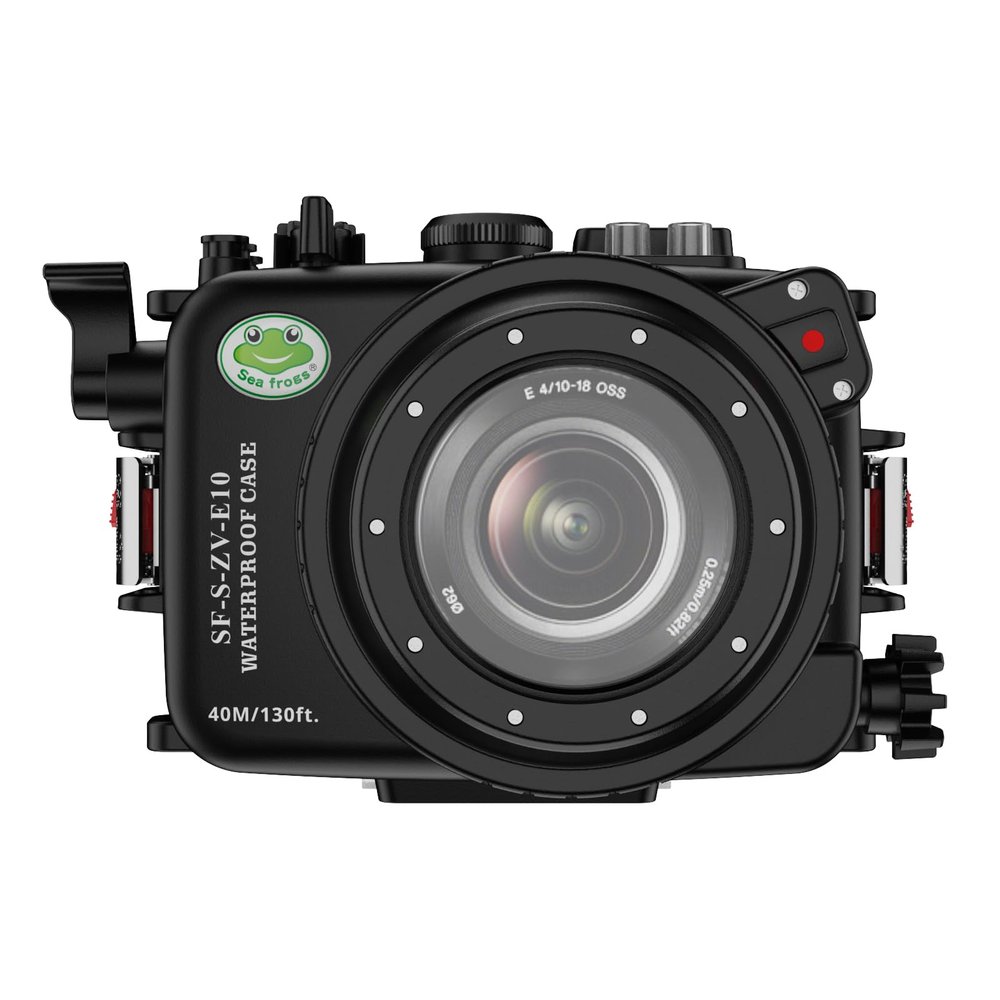 Sea frogs Camera Housing Compatible with Sony ZV-E10 with FE E 10-18mm F/4 OSS Lens,Waterproof IPX8 Rated, 40m/130ft Depth Protection Underwater Camera Case, Ideal for Diving, Surfing, Rowing