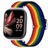 Compatible for FITVII Fitness Tracker Bands, 20mm, 22mm Stretch Elastics Nylon Adjustable Replacement Strap Accessories Compatible for FITVII HM57, HM78, HM68, HM21, H56, H86 Smart Watch Fitness Tracker (Dark Rainbow, 20mm size band) view 1