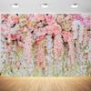 15x10ft Flower Wall Backdrop Pink Flowers Blossom Wall Photography Background Woman Girls Birthday Party Mothers Day Banner Decorations Wallpaper Supplies Photo Studio Props view 1