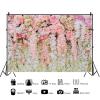 15x10ft Flower Wall Backdrop Pink Flowers Blossom Wall Photography Background Woman Girls Birthday Party Mothers Day Banner Decorations Wallpaper Supplies Photo Studio Props view 2