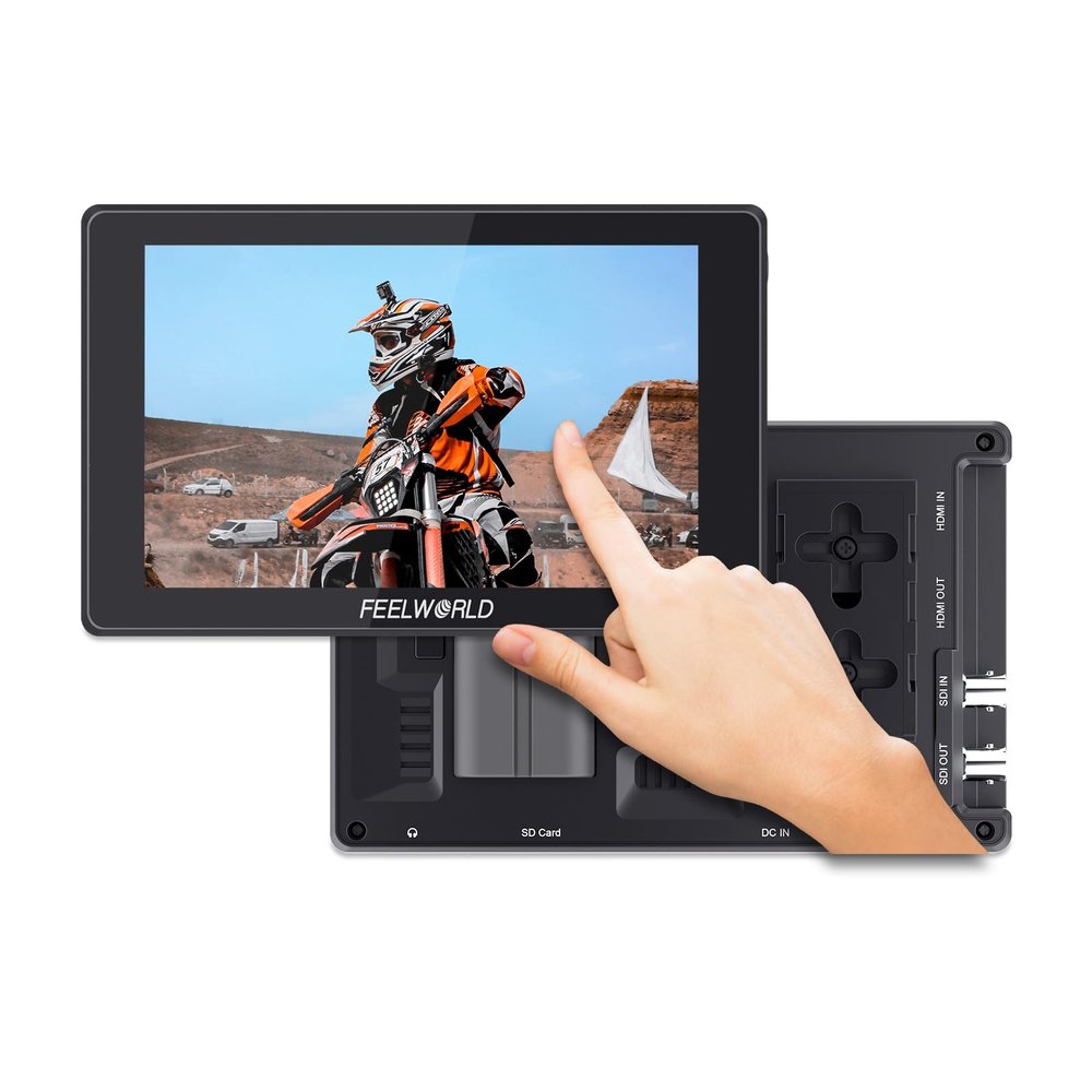FEELWORLD SH7 7" 2200nit Auto Light Sensing Camera Field Monitor Touchscreen DSLR Camera Monitor, SDI/HDMI Input and Output with HDMI & SDI Cross Conversion, 3DLUT Waveform HDR NP-F970 External