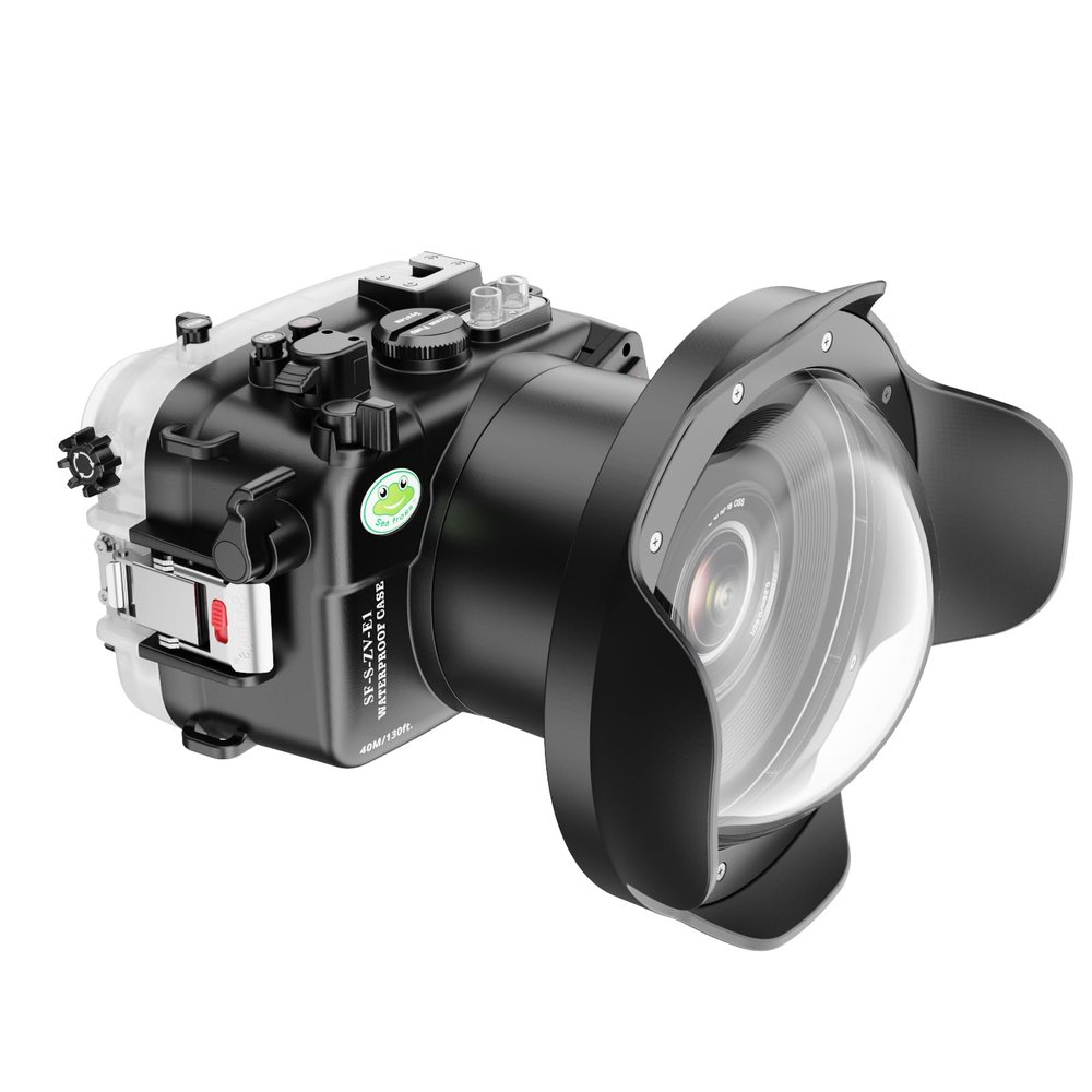 Sea frogs Camera Housing Compatible with Sony ZV-E1 with FE 16-35mm F4 ZA OSS Wide Angle Lens,Waterproof IPX8 Rated, 40m/130ft Depth Protection Underwater Camera Case, Ideal for Diving, Surfing