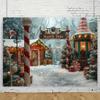 10x8ft Christmas Photography Backgrounds North Pole Shop Cane Candy Fairytale Backdrop Children Winter Outdoor Photography Party Banner view 2
