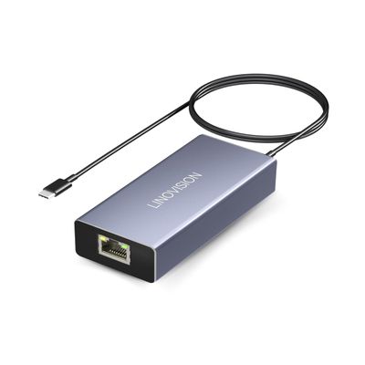 LINOVISION POE to USB-C Converter, Data and Charging Through One Cable, IEEE802.3af/at POE Convert to USB Type C with 10/100Mbps Ethernet, 9V/2.22A or 5V/2A Output, Suitable for Phones and Tablets