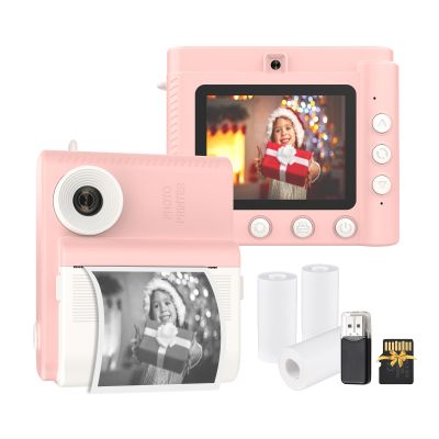 Andoer Kids Instant Print Camera Digital Camera for Kids 1080P Digital Video Camera Dual Lens 2.8 Inch IPS Screen Photo Frames with 3 Rolls Thermal Printing Paper Neck Strap 32GB TF Card Card Reader