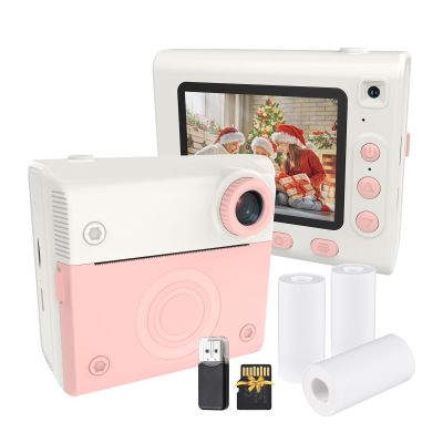 Andoer Kids Instant Print Camera Digital Camera for Kids 1080P Digital Video Camera Dual Lens 2.8 Inch IPS Screen Photo Frames with 3 Rolls Thermal Printing Paper Neck Strap 32GB TF Card Card Reader